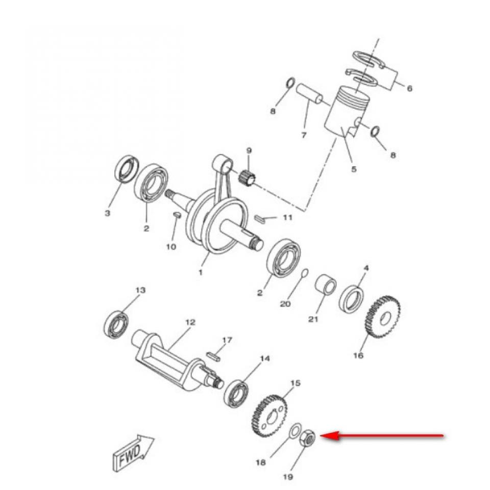 Écrou arbre équilibrage pour Moto Aprilia 50 RS 1995 à 2005 90170-12853 Neuf