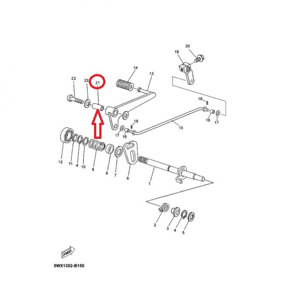 Entretoise 8x12x23mm pour moto Yamaha 50 TZR 1998 à 2006 90387-08725 Neuf
