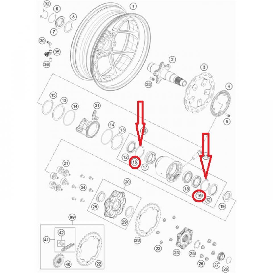 Circlips intérieur Ø68 2.5mm  pour moto KTM 1290 Super Duke GT 0472068250 Neuf