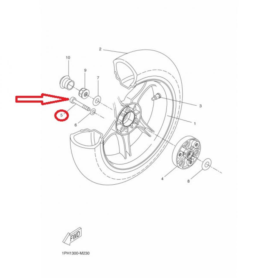Vis fixation porte couronne pour scooter Yamaha 50 Aerox 4 2018 90110-10X00 Neuf