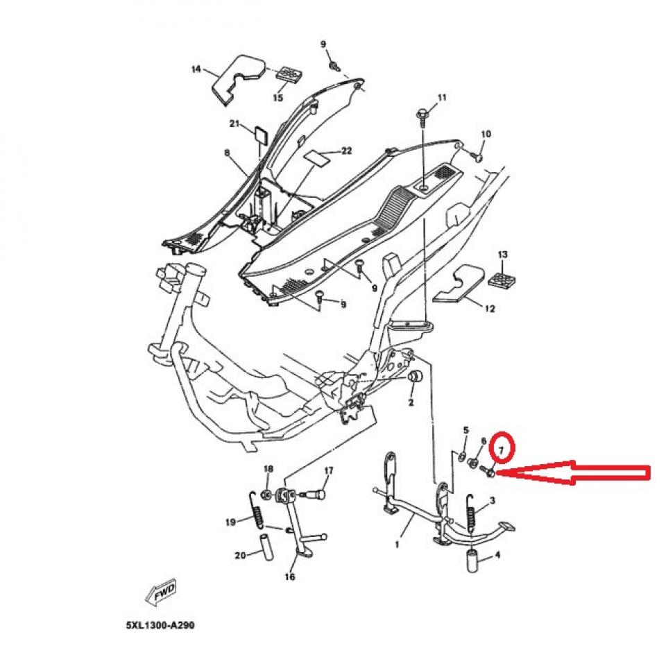 Boulon à collerette M10 P1.25 pour scooter Yamaha 125 Majesty 9582L-10035 Neuf