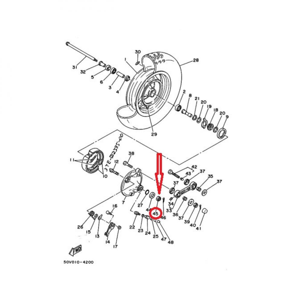 Écrou crénelé M12 axe roue AR pour scooter Yamaha 125 Cygnus 9017112042 Neuf