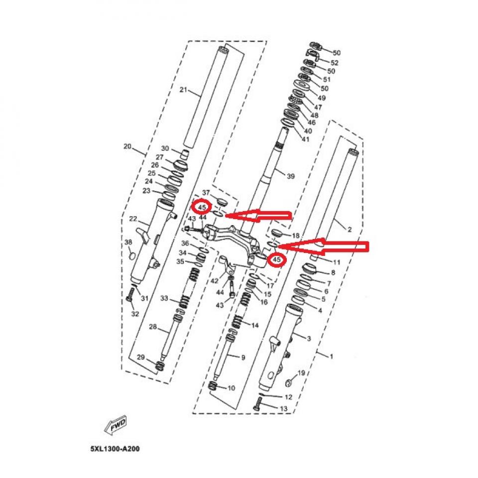 Clip maintient tube de fourche pour scooter Yamaha 125 Majesty 5DSF315310 Neuf