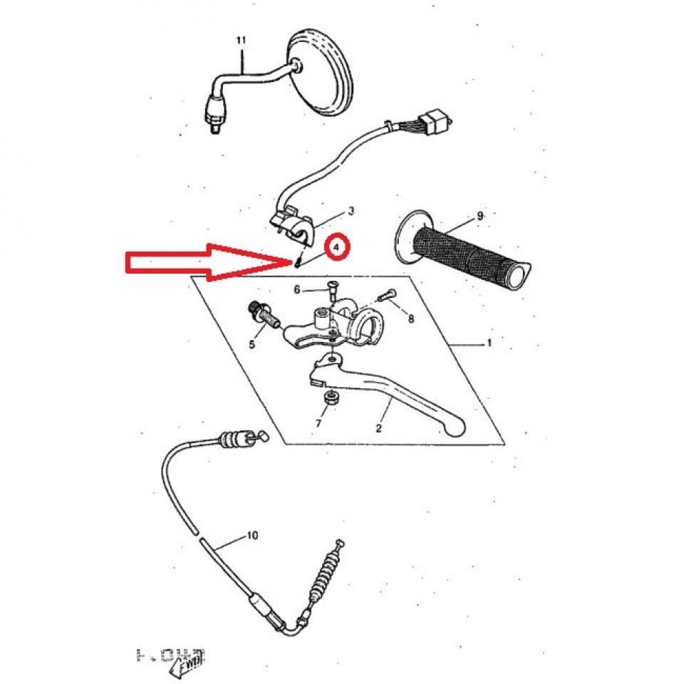 Vis Ø3mm de fixation interne de commodo pour moto Yamaha 50 DTR NG8-88181 Neuf