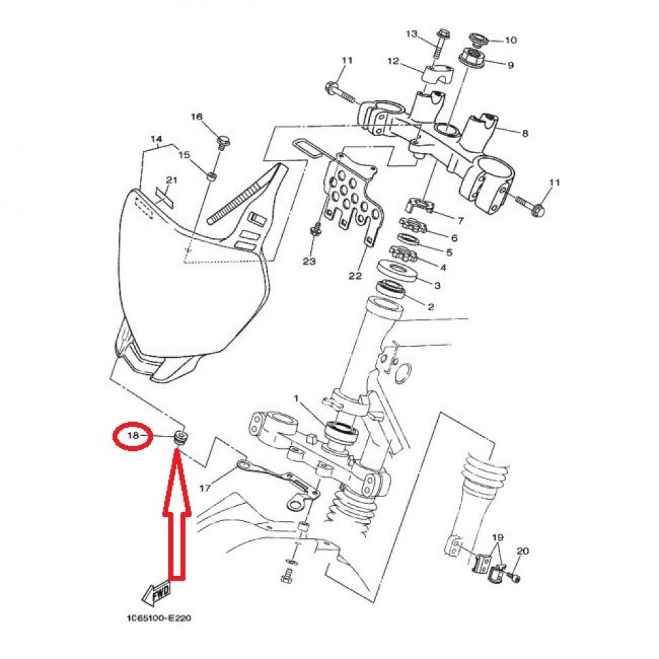 Silentbloc caoutchouc pour moto Yamaha 600 XTE 1995 à 2000 90480-13428-00 Neuf