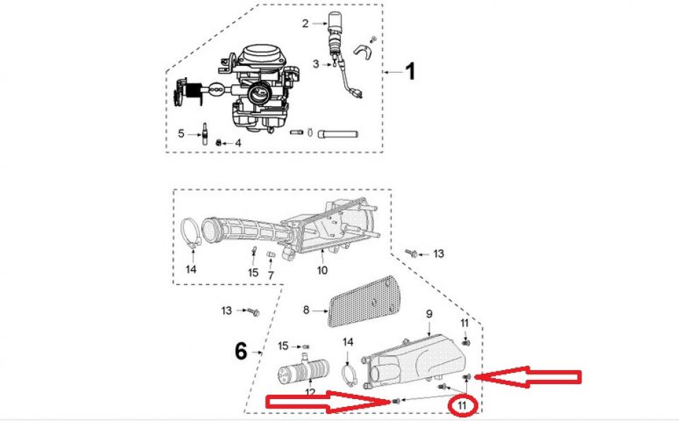 Vis M5 L16mm pour scooter Peugeot 50 V-Clic 2013 à 2020 801076 Neuf
