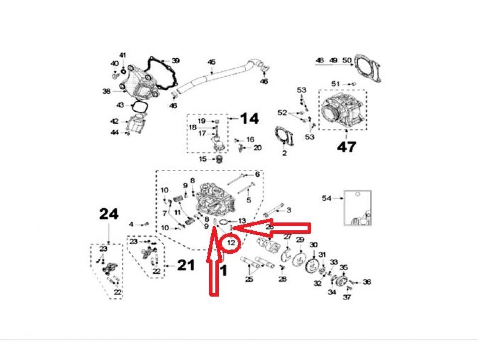 Goujon cylindre pot pour scooter Peugeot 250 Satelis 4T 756139 M7 37mm Neuf