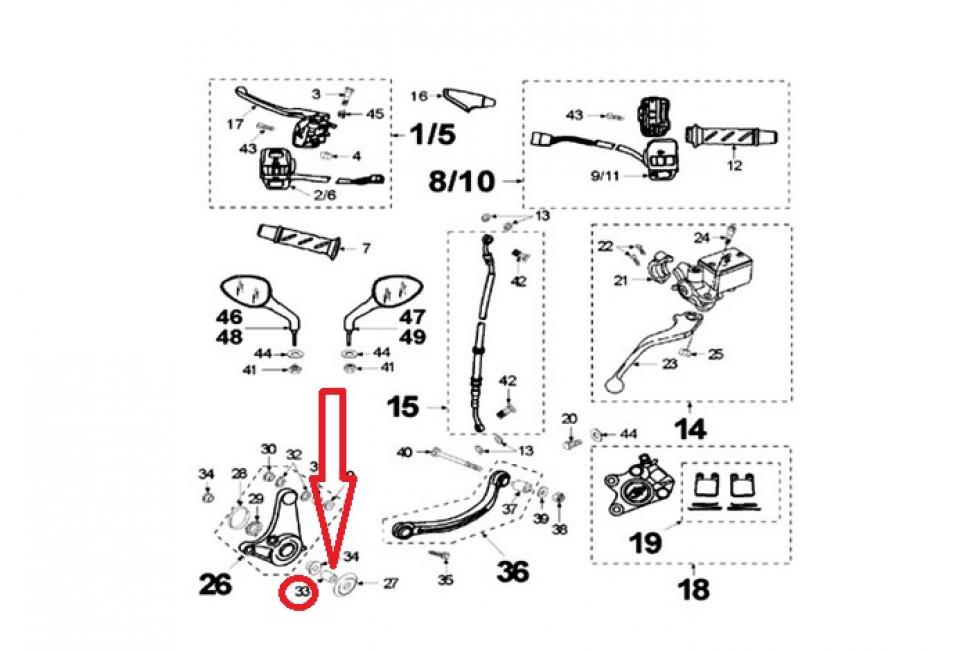 Entretoise 17x22x35 pour scooter Peugeot 50 Speedfight 2007 à 2009 734610 Neuf