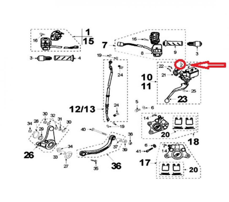 Vis axe levier frein pour scooter Peugeot 125 Elyseo 752867 M6x100 1170656194