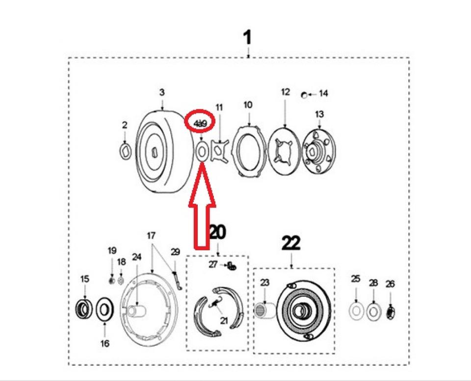 Visserie origine pour Mobylette Peugeot 50 103 Vogue 045819 / 16x30x0.6mm / calage Neuf en destockage