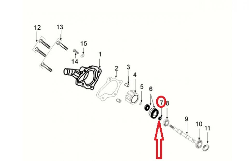 Joint spi pompe eau 12x20x5 pour scooter Peugeot 125 SPEEDFIGHT 4 801051 807246