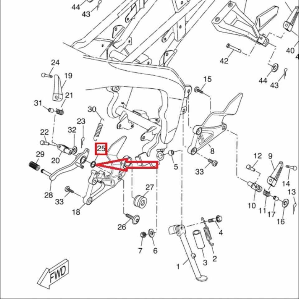 Rondelle à méplats pour moto Yamaha 125 R 2008 à 2018 90214-13002 12/13.5x26mm