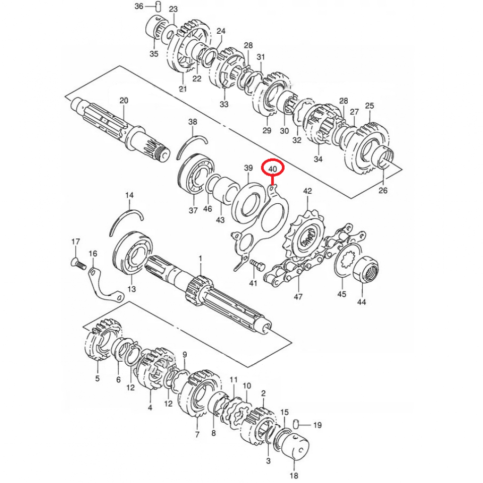 Visserie origine pour moto Suzuki 1200 Bandit 1996 à 2000 24751-40C01-000 Neuf