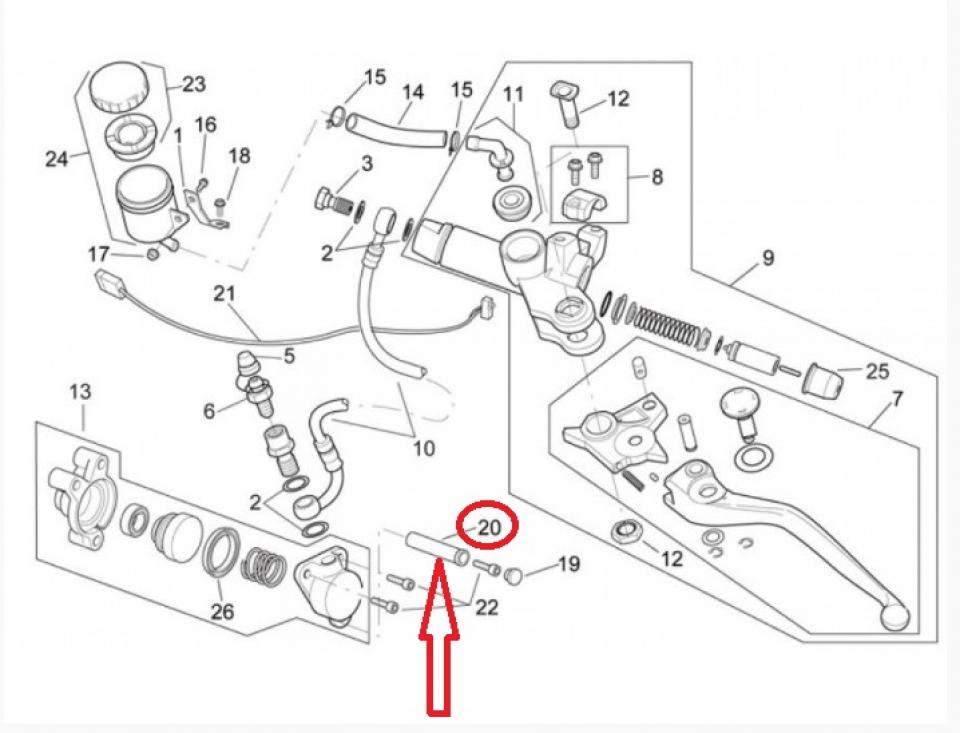 Entretoise caoutchouc antivibration pour moto Aprilia 1000 Rsv Mille AP8121293