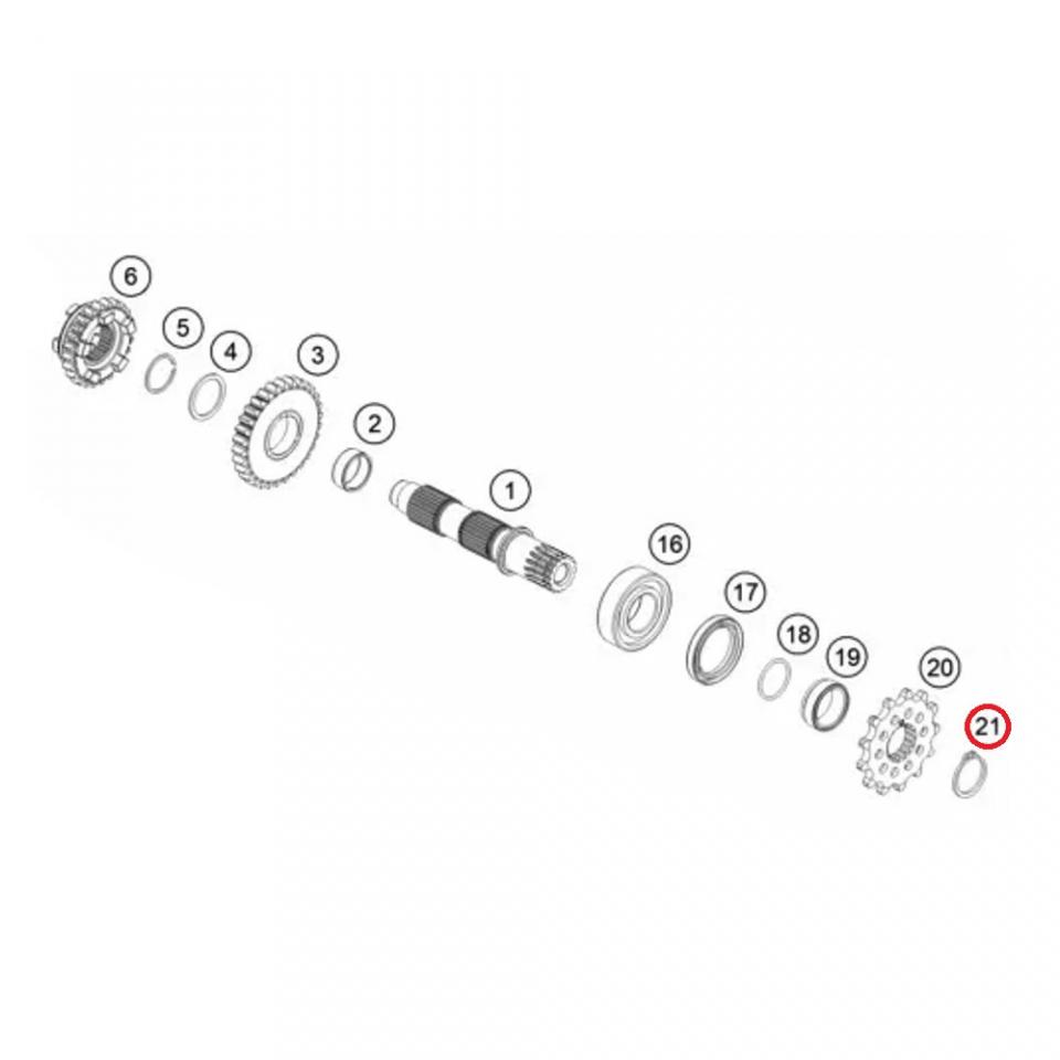 Circlip pignon boîte origine pour moto KTM 125 XC-W 2017 à 2019 0471250200 Neuf