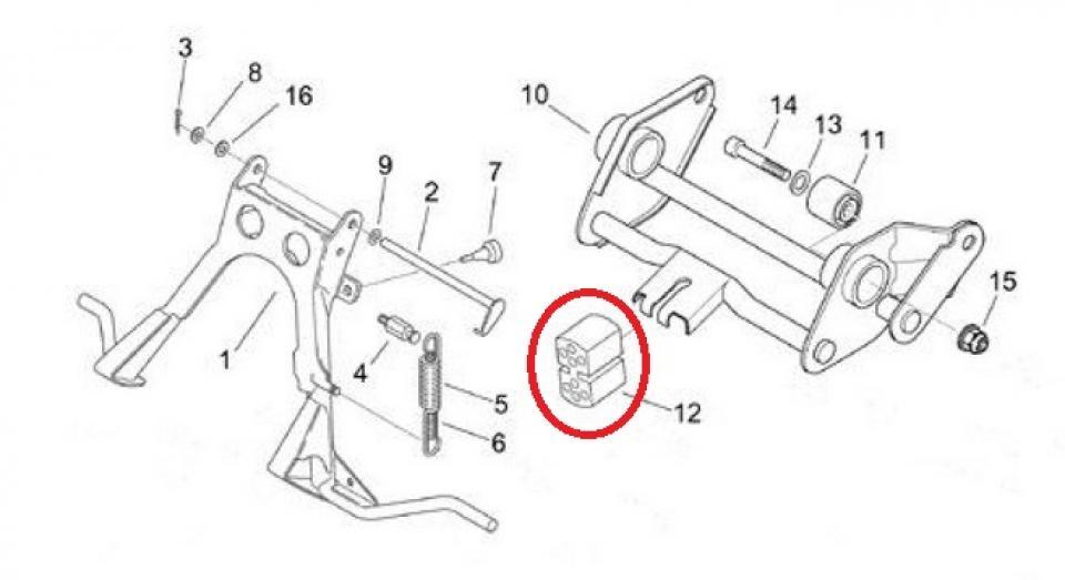 Silentbloc de support moteur pour scooter Aprilia 50 SR 1993 à 2003 AP8220399 Neuf