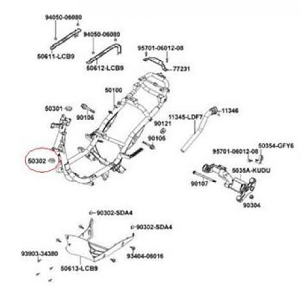 Visserie origine pour scooter Kymco 50 Agility 50302-2H68-011 Neuf