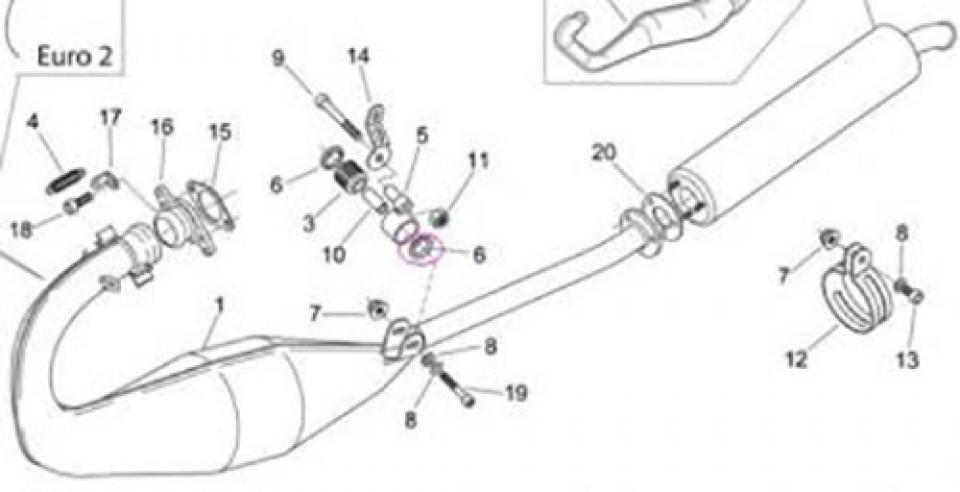 Bague épaulée silentbloc échappement pour moto Aprilia 125 RS 1999 à 2005 AP8101284