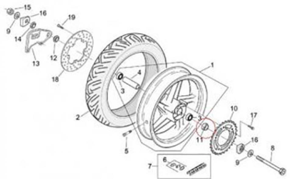 Visserie origine pour moto Aprilia 50 RS tuono 2003-2004 AP8125922 / 15x25/30x16mm Neuf