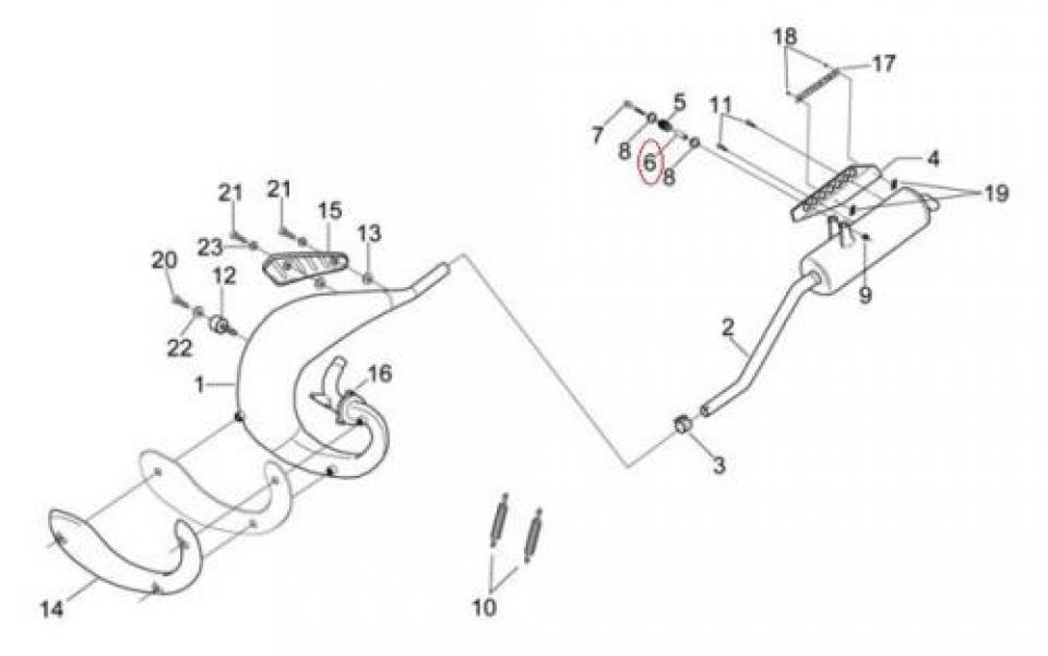Entretoise silentbloc pot d'échappement pour moto Aprilia 50 RX 1995 à 2003 AP8121058