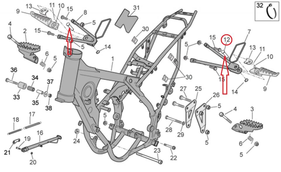 Visserie origine pour moto Aprilia 650 Pegaso 2005-2010 AP8134829 l'unité Neuf