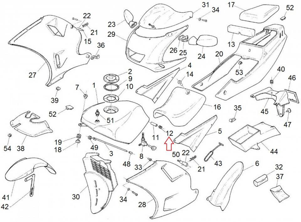 Visserie origine pour moto Aprilia 125 RS 1995-2010 AP8120709 Neuf