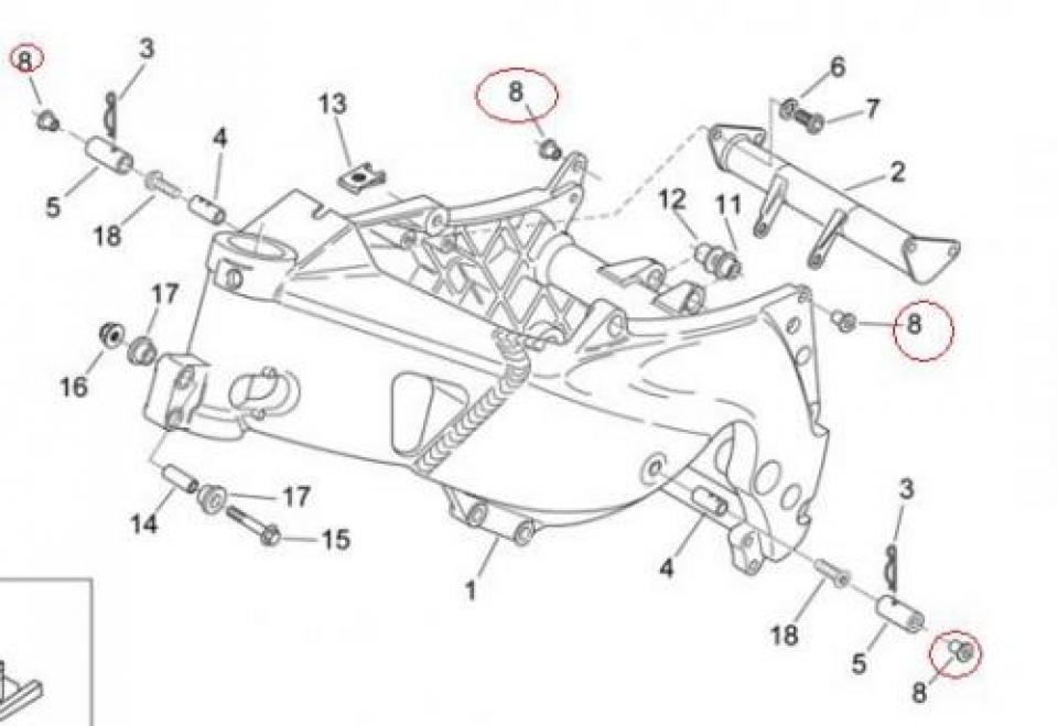 Lot de 5 écrou emporté caoutchouc pour moto Aprilia 125 RS 1999 à 2005 AP8120531 Neuf