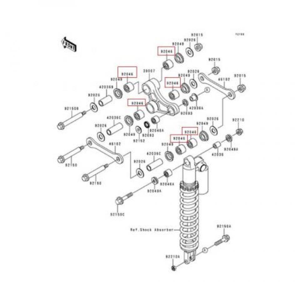 Visserie origine pour Moto Kawasaki 450 KLX 2008 à 2009 92046-1151 Neuf