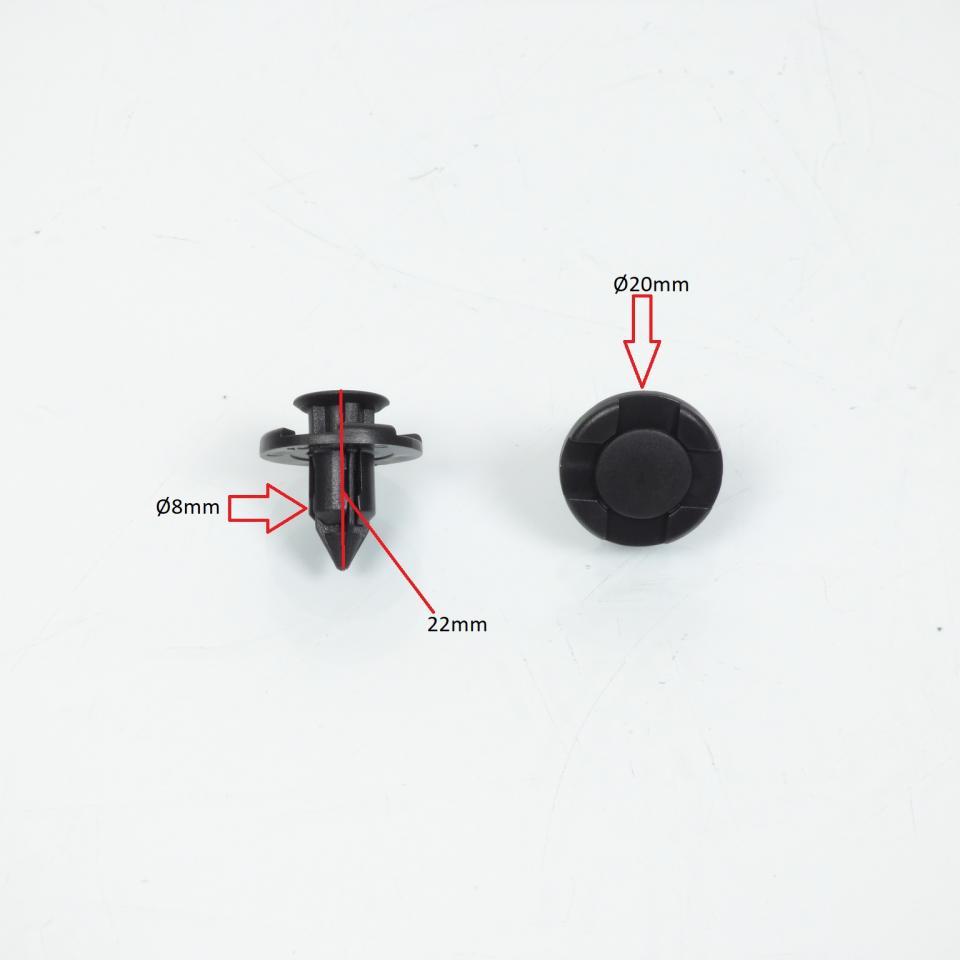 Lot de 100 clip plastique rivet de carrosserie carénage diamètre 8mm tête 20mm pour moto scooter