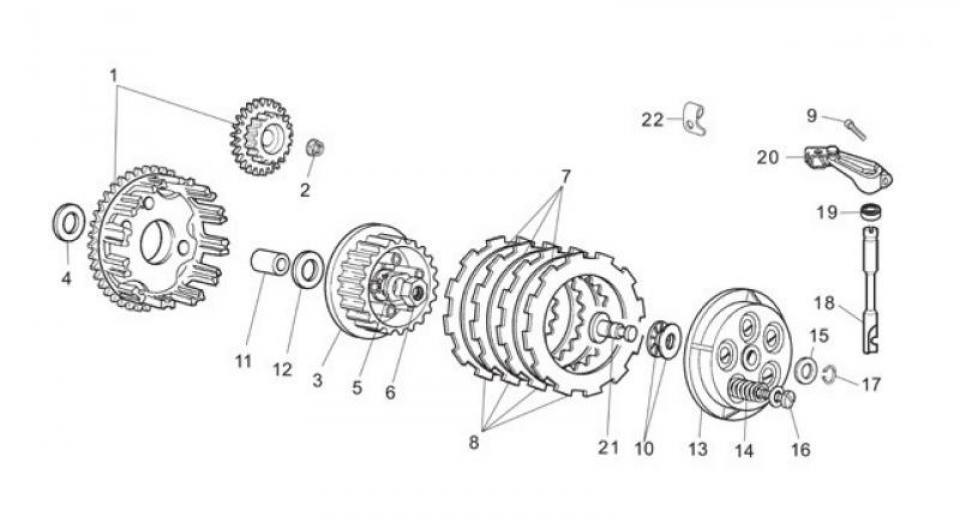 Visserie origine pour moto Derbi 50 GPR 1997-2013 00002026020 / 847218 Neuf