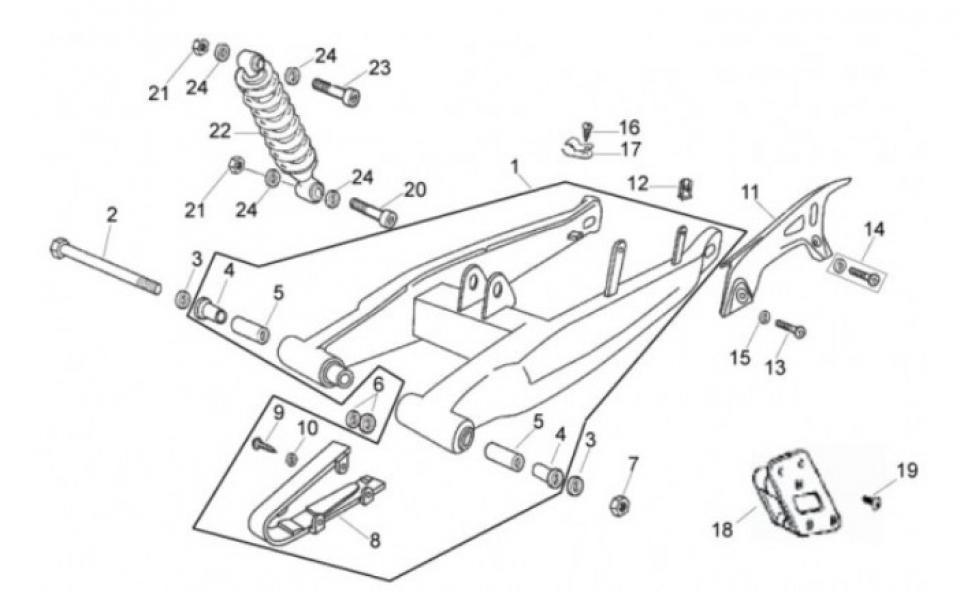 Visserie origine pour Moto Aprilia 50 RX 00002503230 / 17x23x30 l'unité Neuf