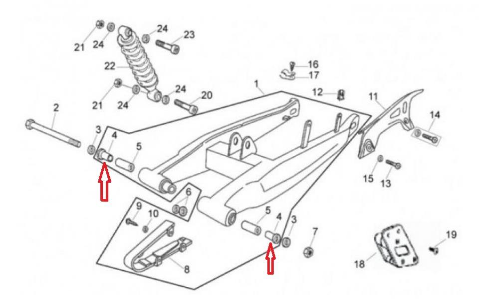 Visserie origine pour Moto Aprilia 50 RX 00002503230 / 17x23x30 l'unité Neuf