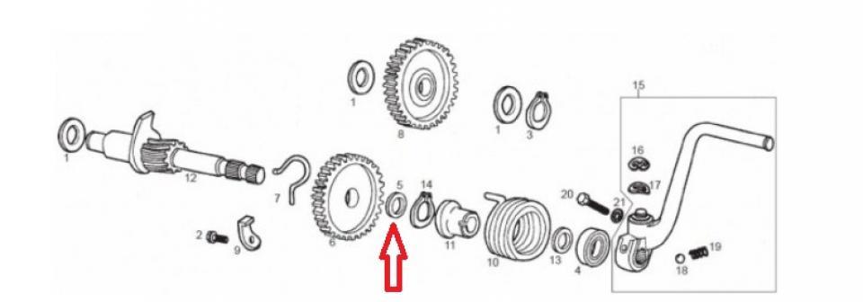 Rondelle d'axe de kick Origine pour moto Derbi 50 Senda L 847232 / 23.5x28x1 Neuf