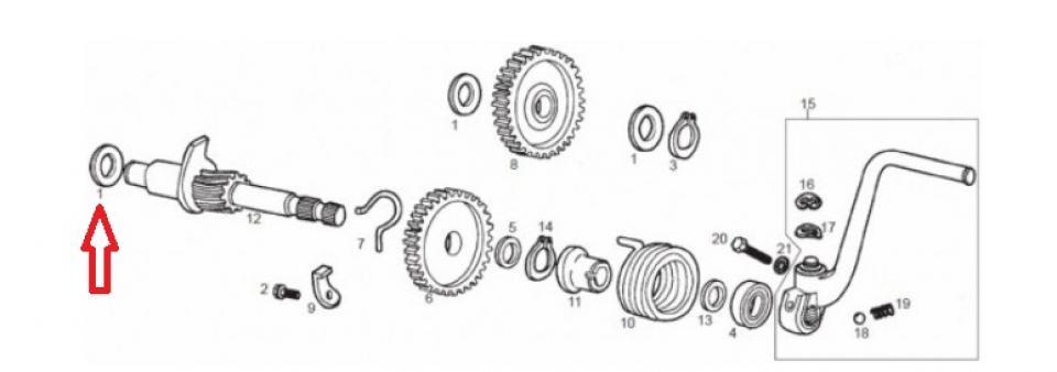Rondelle origine pour moto Derbi 50 Senda 847228 12mm x 20mm x 0.5mm Neuf