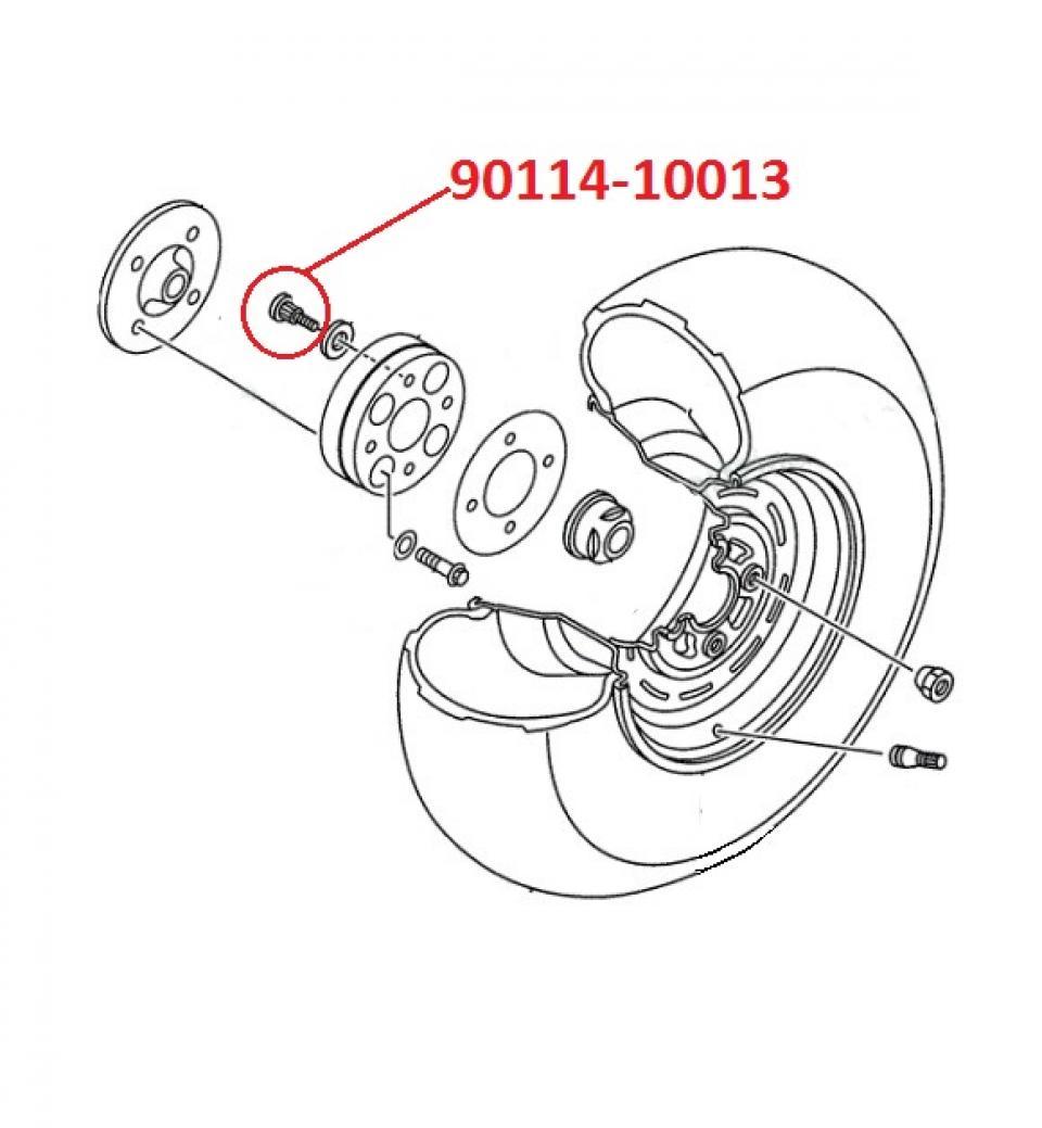 Goujon de roue arrière pour quad Yamaha 660 Rhino 2004 à 2007 90114-10013-00 / M10 Pas 1.25 Neuf