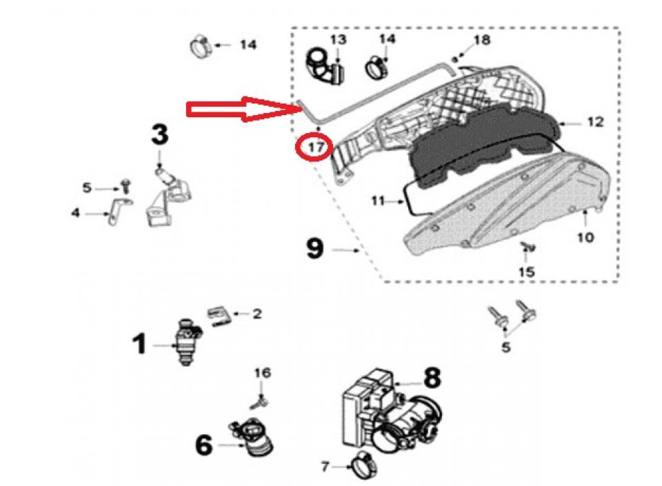 Durite Antipollution pour scooter Peugeot 125 CITYSTAR LC 2012-2018 776272