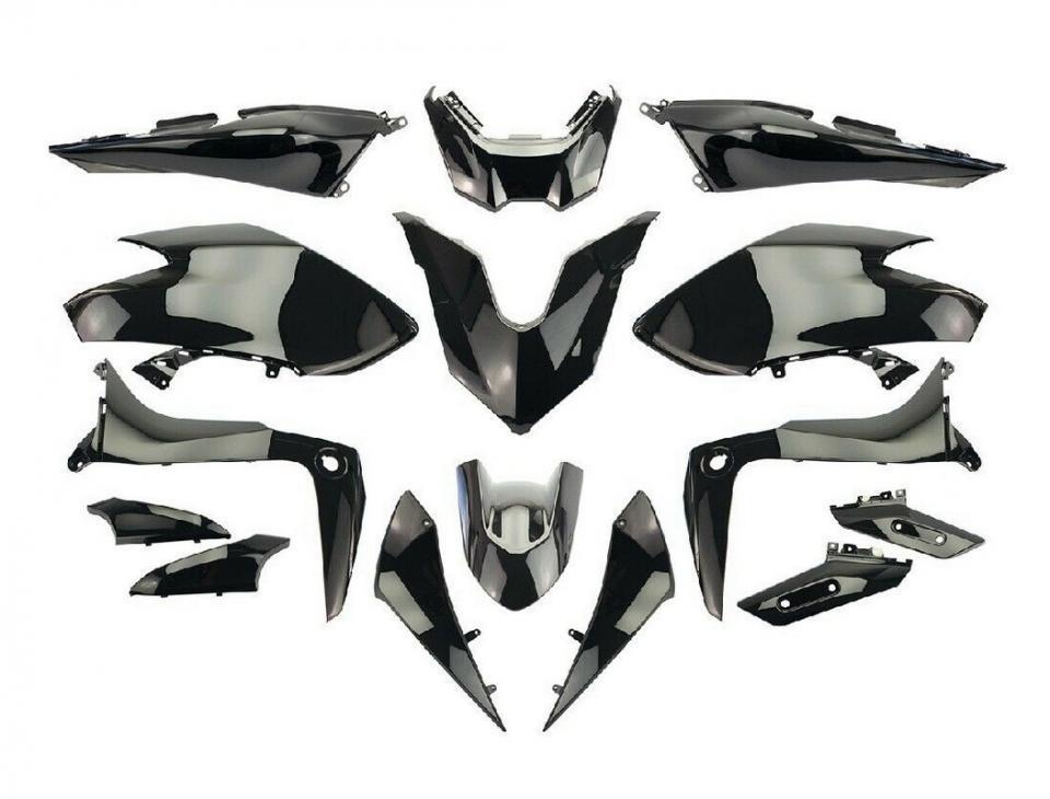 Kit carénage TNT 15 piece noir brillant pour scooter Yamaha 530 Tmax 2017 2018 2019