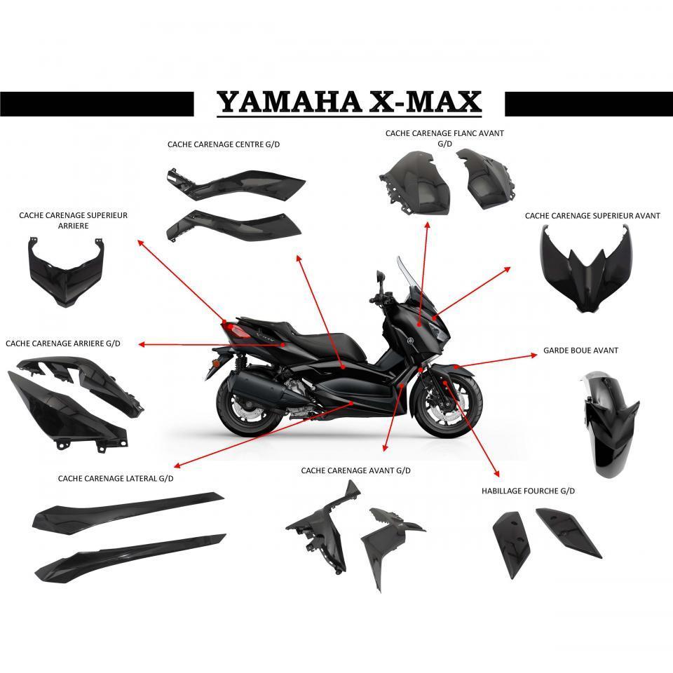 Kit carénage pour pour Scooter Yamaha 125 X-Max Après 2018 noir brillant