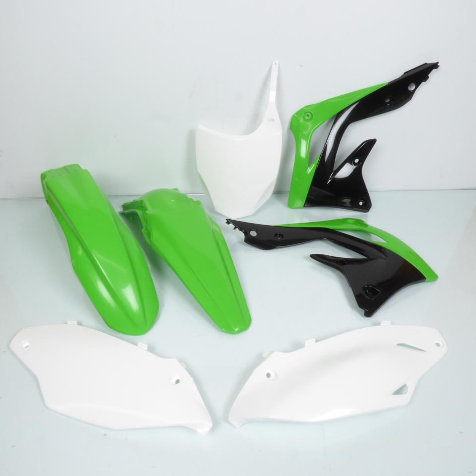 Kit plastique UFO vert blanc noir pour moto cross Kawasaki 450 KXF 2012 à 2015 Neuf