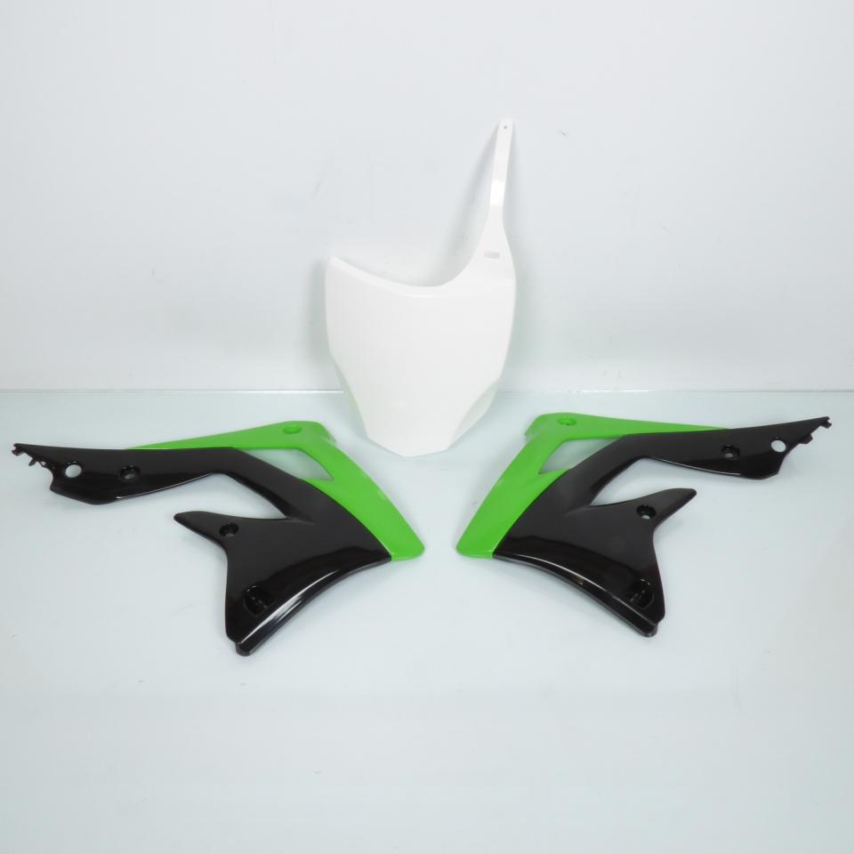 Kit carénage UFO pour Moto Kawasaki 450 KXF 2012 à 2015 Vert / noir / blanc Neuf