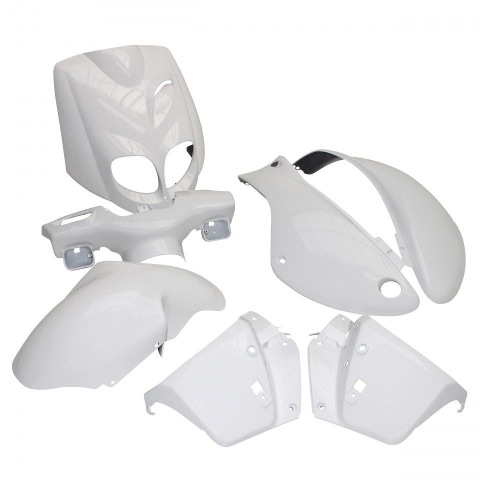 Kit carénage blanc brillant pour scooter Peugeot 50 TKR 2007 à 2020 7 pieces