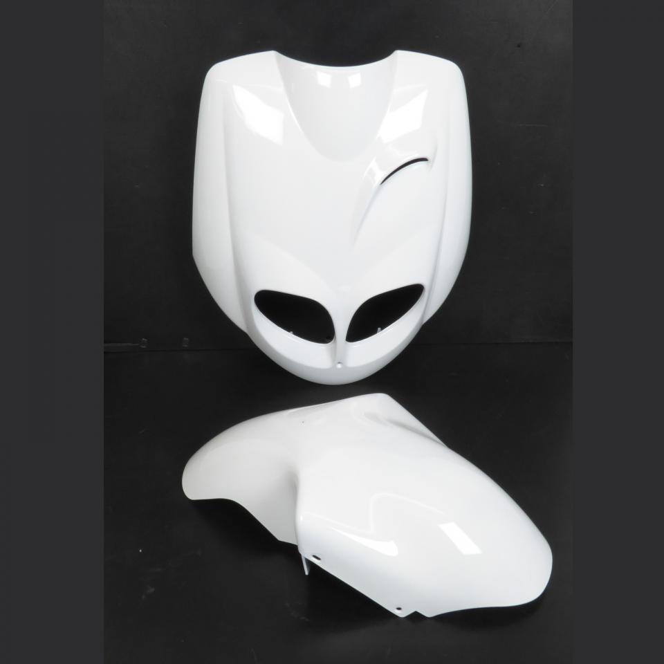 Kit carénage blanc brillant pour scooter Peugeot 50 TKR 2007 à 2020 7 pieces