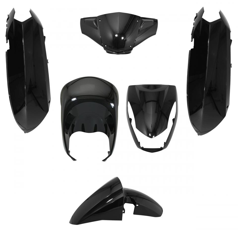 Kit carénage noir brillant pour scooter Peugeot 50 Kisbee 2T Avant 2020 6 pieces