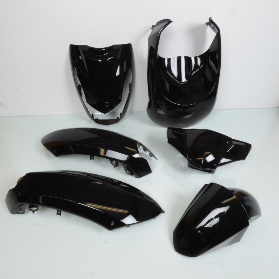 Kit carénage noir brillant pour scooter Peugeot 50 Kisbee 2T Avant 2020 6 pieces