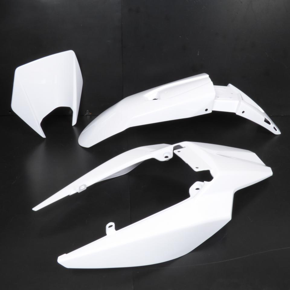 Kit carénage P2R pour Moto Derbi 50 Senda DRD 2011 à 2020 5 pièces blanc brillant Neuf