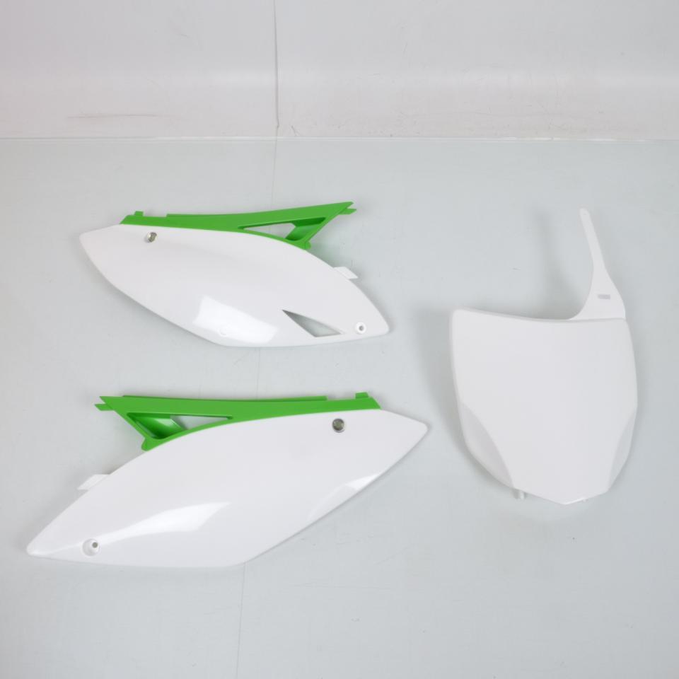 Kit plastique UFO vert blanc noir pour moto cross Kawasaki 450 KXF 2009 à 2011 Neuf