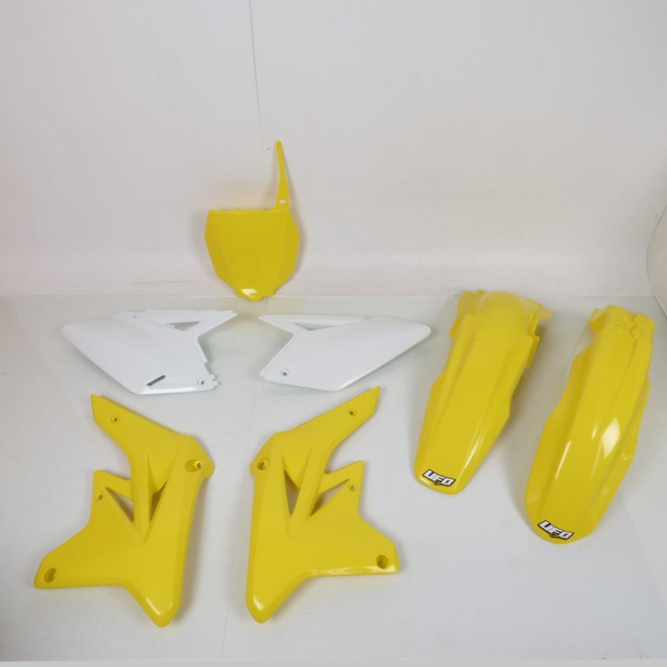 Kit plastique jaune et blanc UFO pour moto cross Suzuki 250 RMZ 2009 carénage Neuf