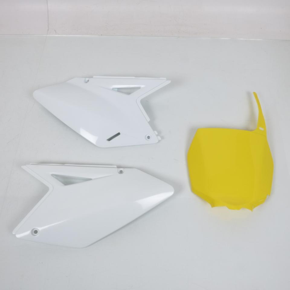 Kit plastique jaune et blanc UFO pour moto cross Suzuki 250 RMZ 2009 carénage Neuf