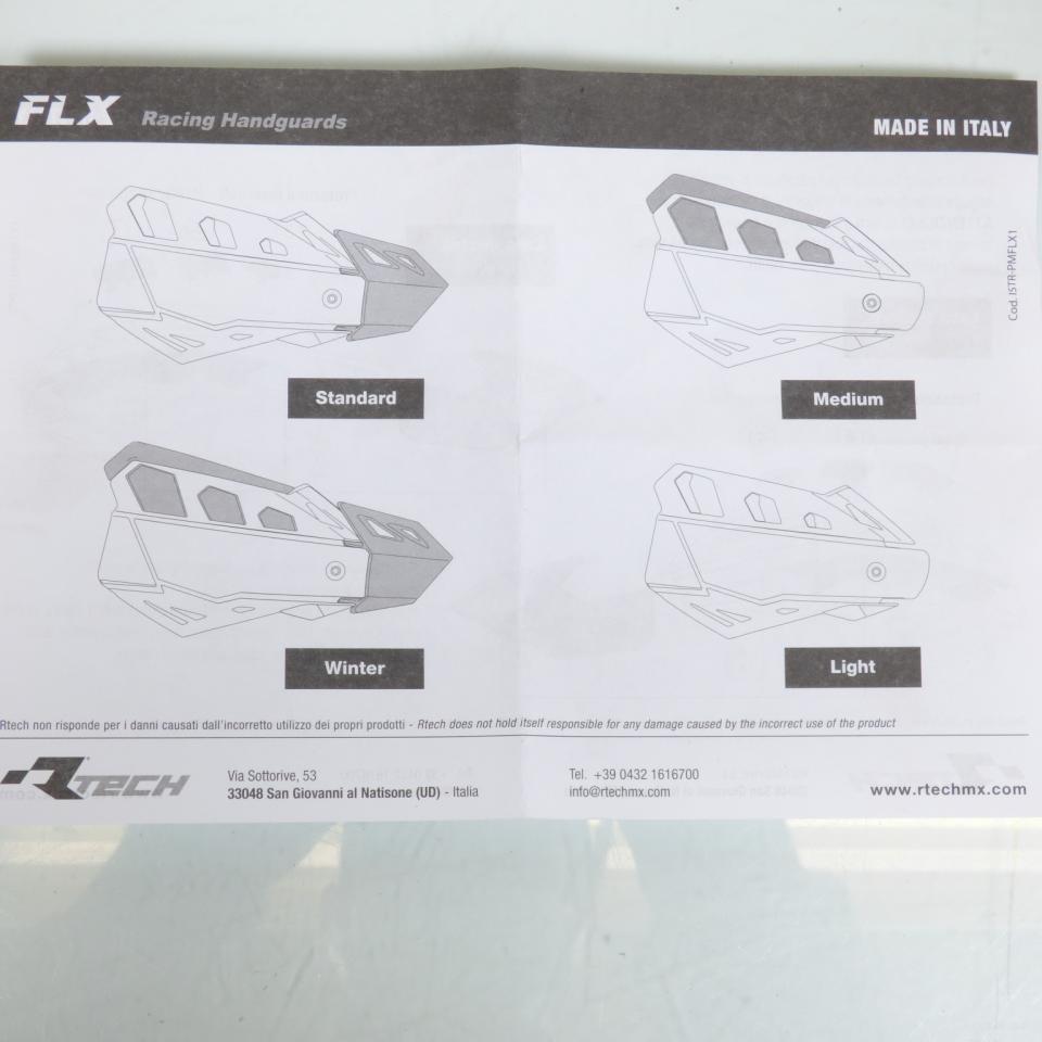 Protège main intégraux Racetech FLX blanc spécial pour Quad fixation embout de guidon
