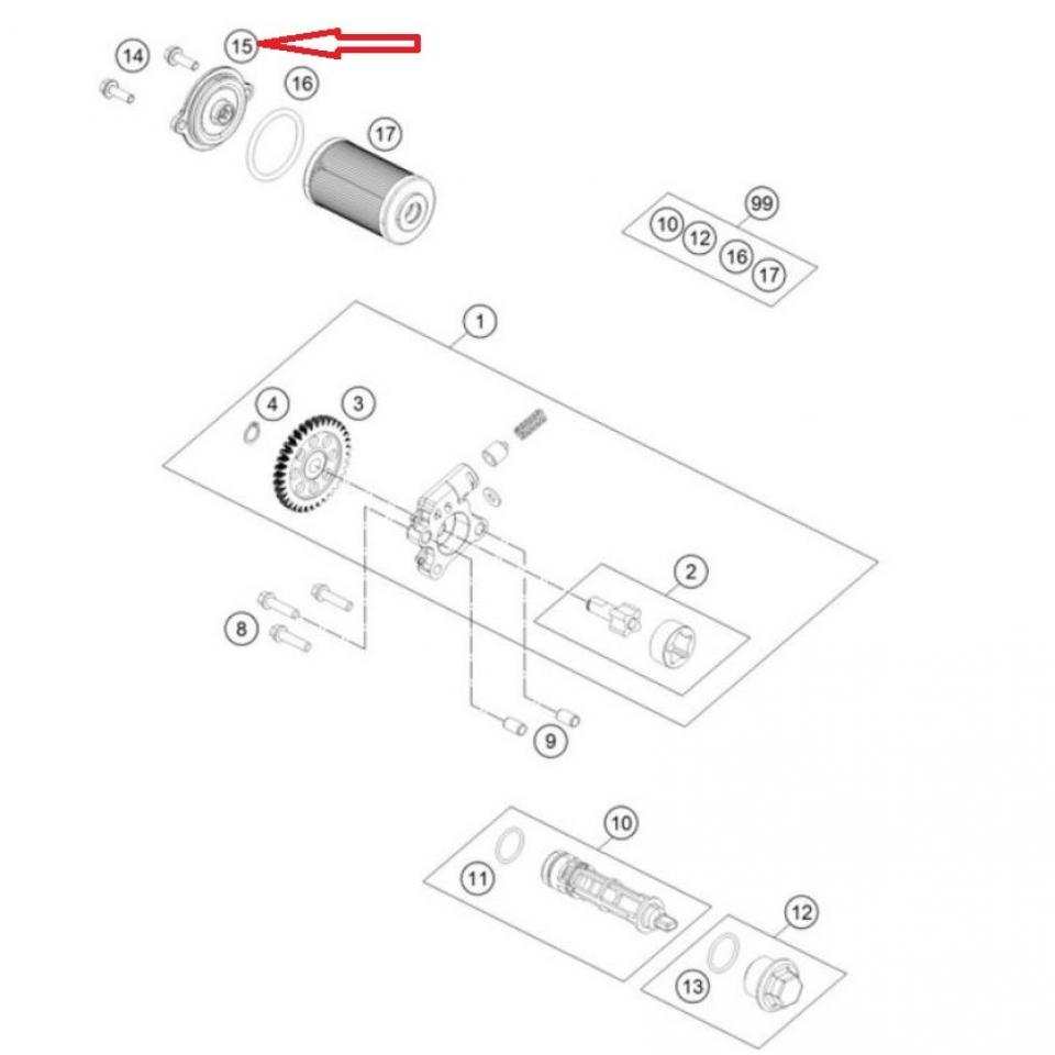 Couvercle de filtre à huile AVOC pour moto KTM 125 Duke 90138015060 Neuf